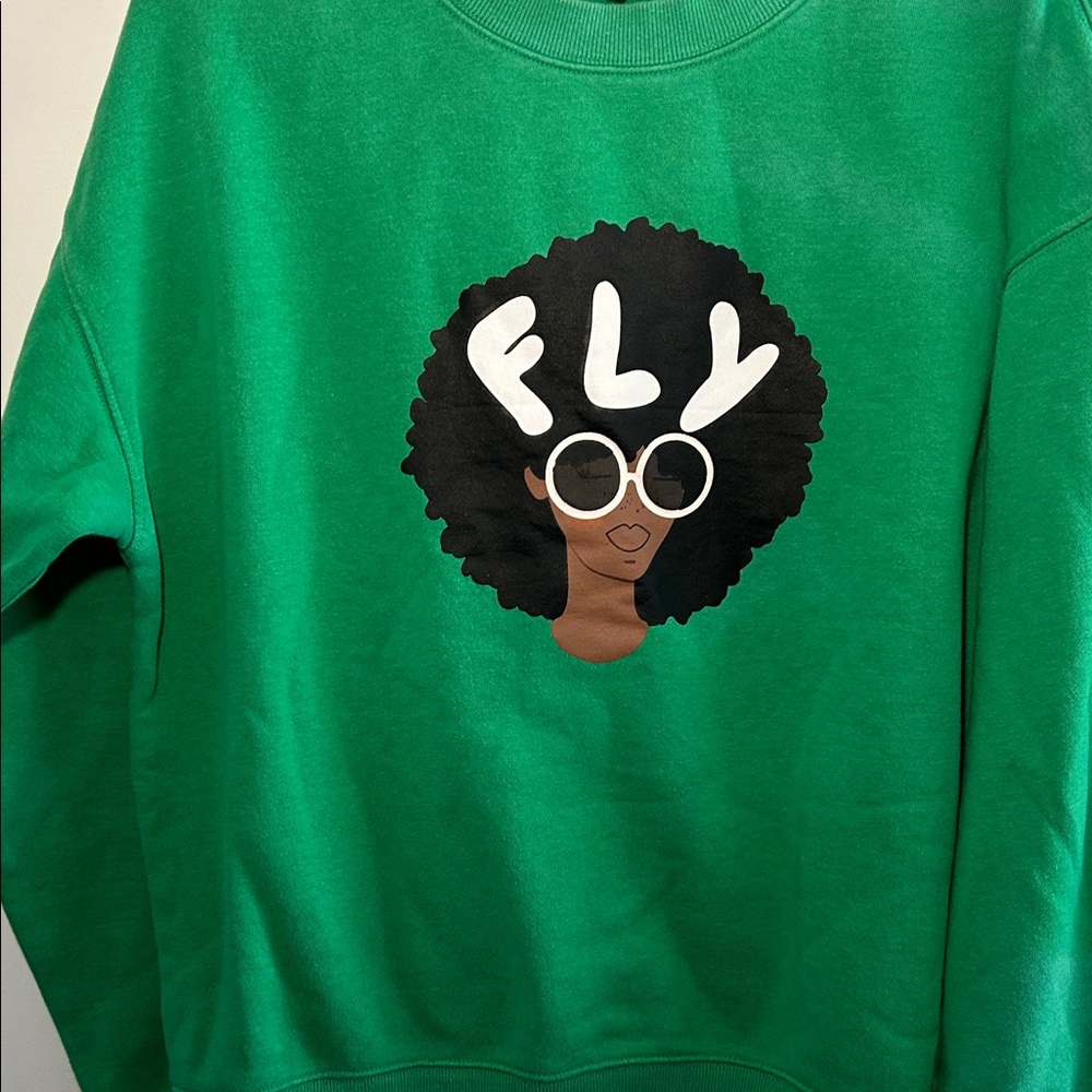 H&M Green Graphic Sweatshirt with FLY Design - Picture 4 of 9